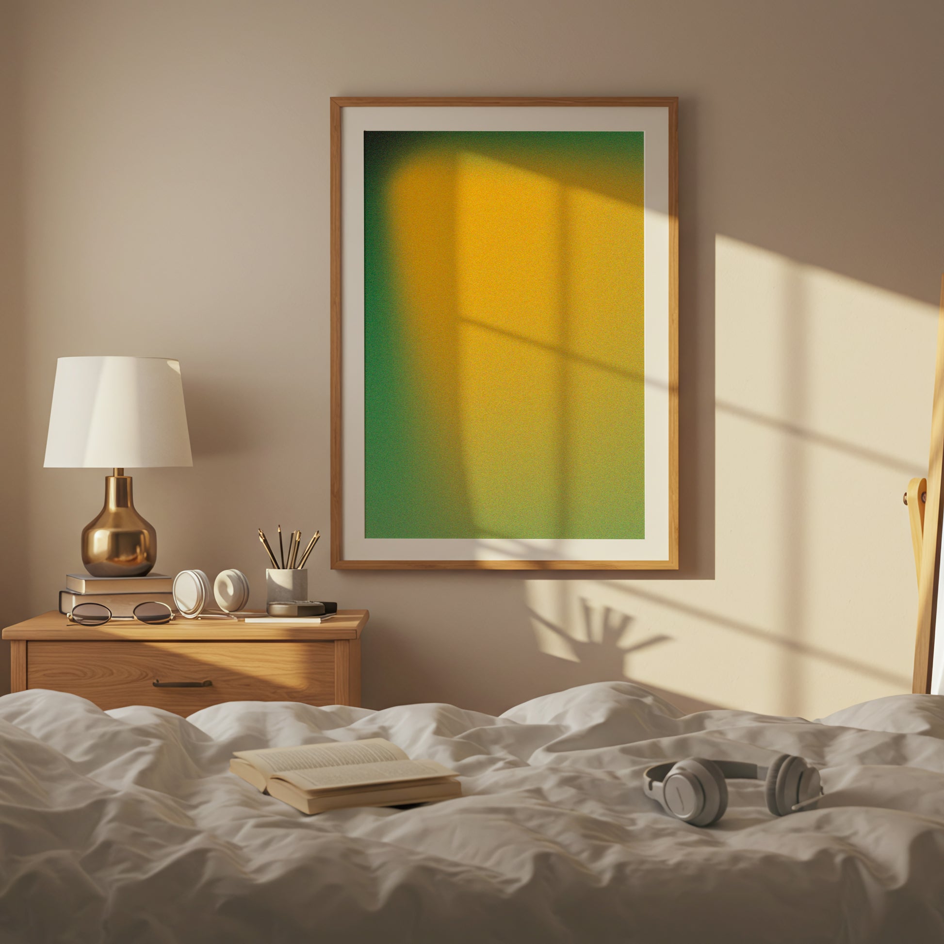 Abstract Gradient Wall Art, Green Yellow Color Field Print (Digital Download)