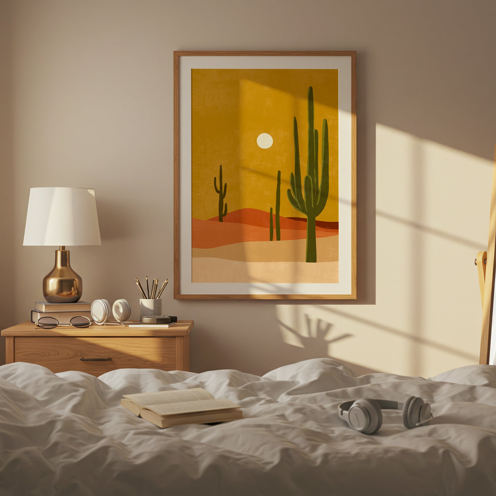 Desert Cactus Boho Southwest Mid Century Landscape (Digital Download)
