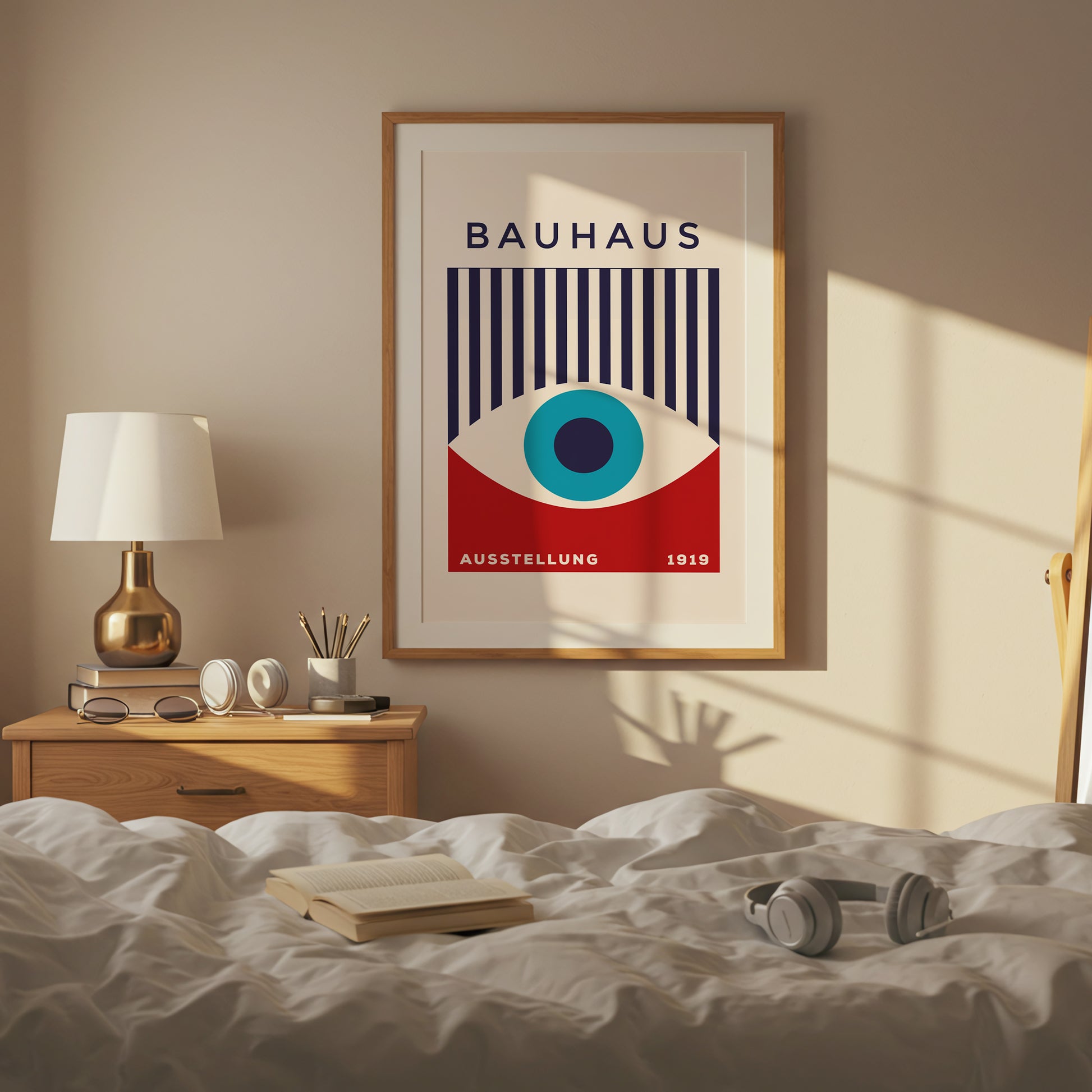 Bauhaus Eye Print – Vintage Geometric Poster, Minimalist Art (Digital Download)