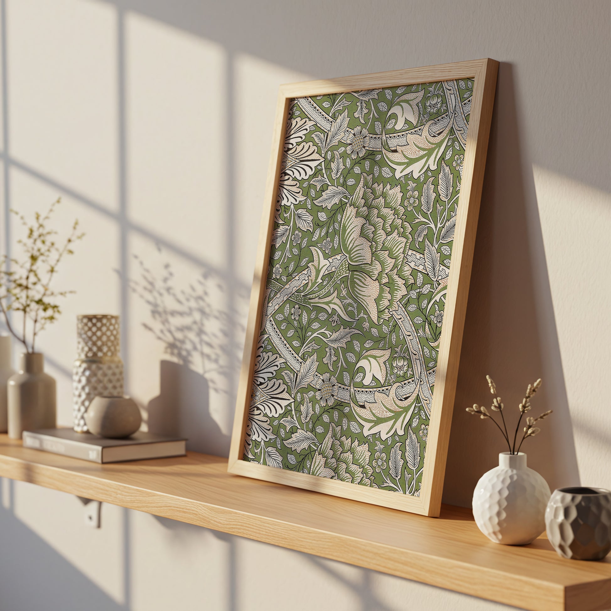 Vintage Floral Green Leaf Pattern (Digital Download)