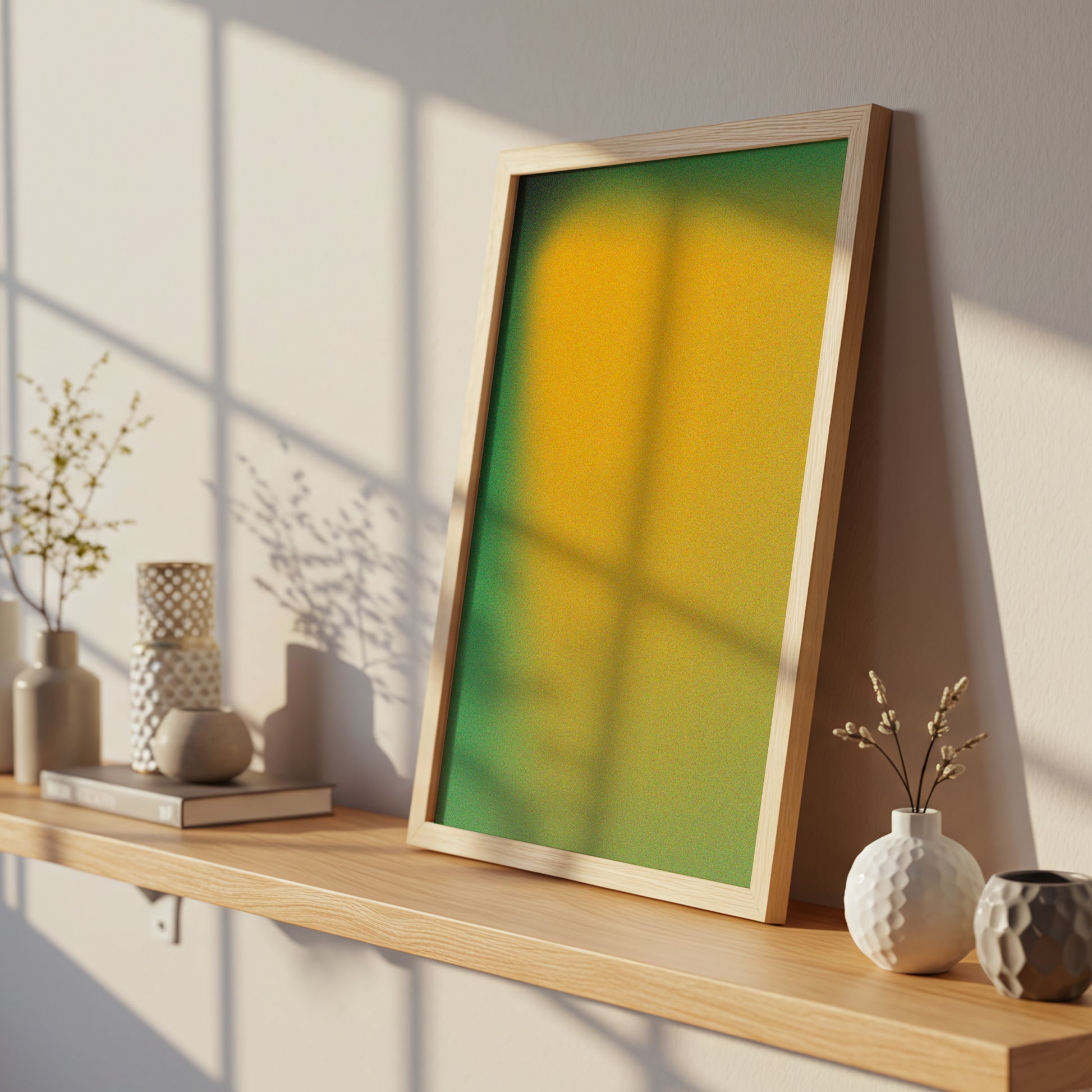 Abstract Gradient Wall Art, Green Yellow Color Field Print (Digital Download)