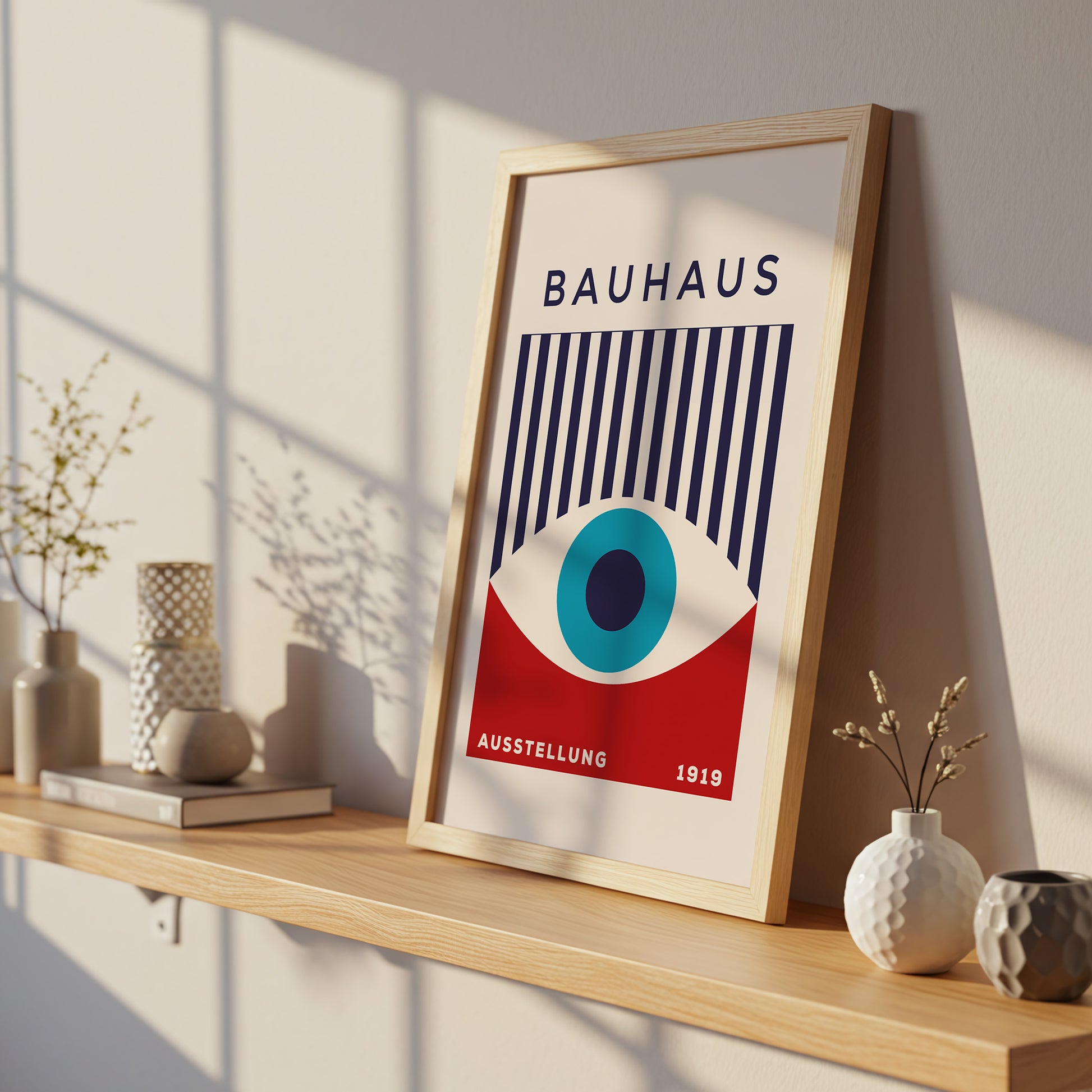 Bauhaus Eye Print – Vintage Geometric Poster, Minimalist Art (Digital Download)