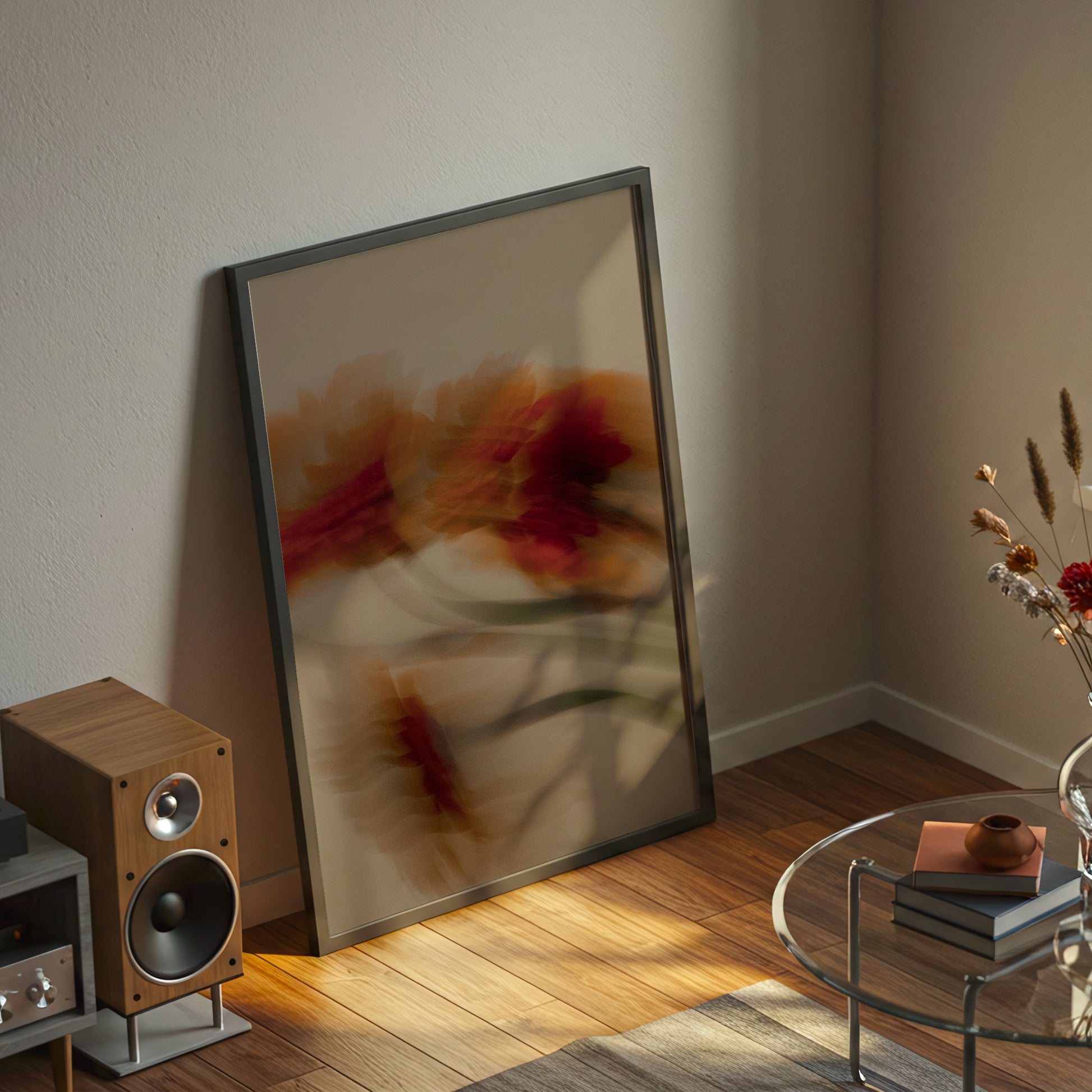 Moody Floral Motion Art Print