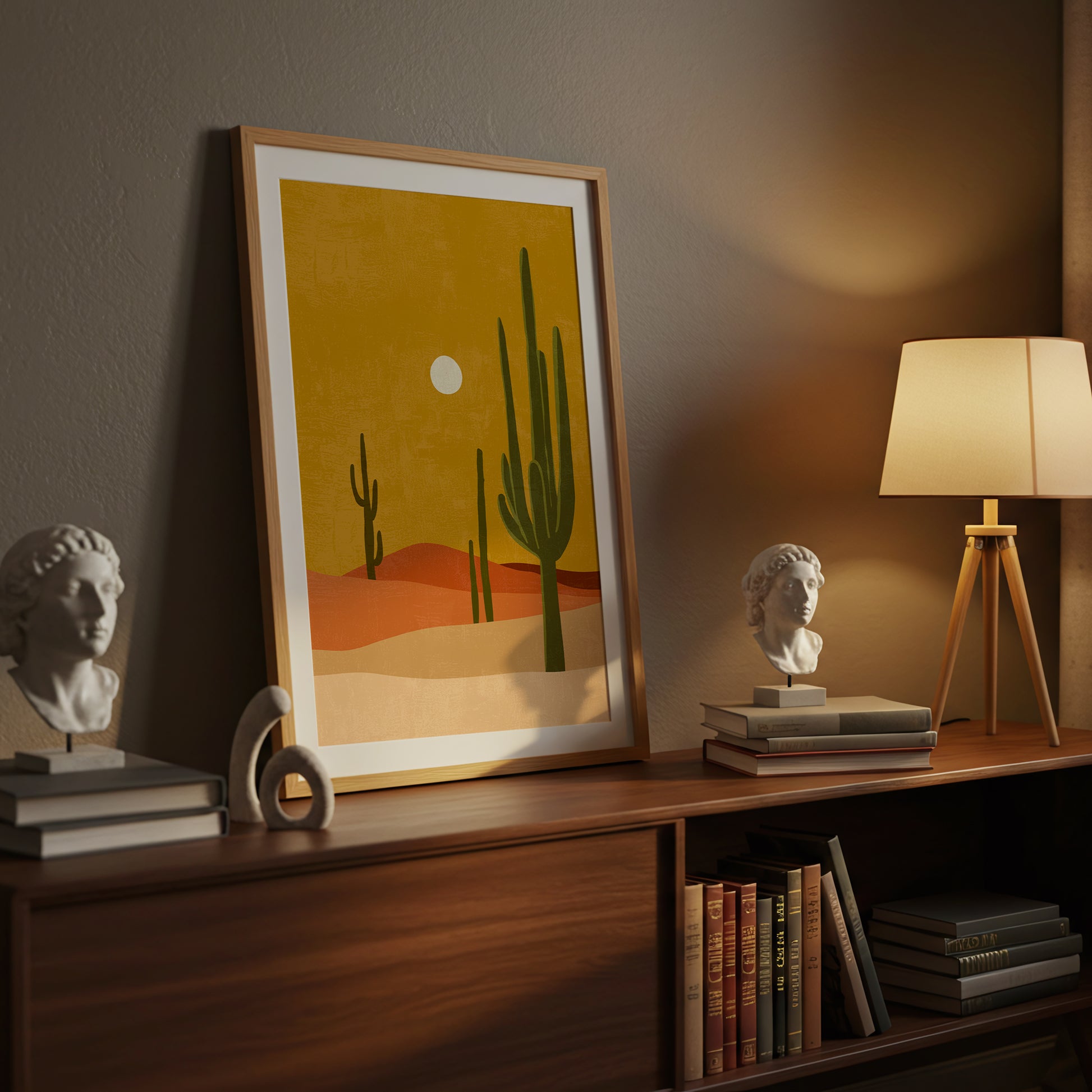 Desert Cactus Boho Southwest Mid Century Landscape (Digital Download)