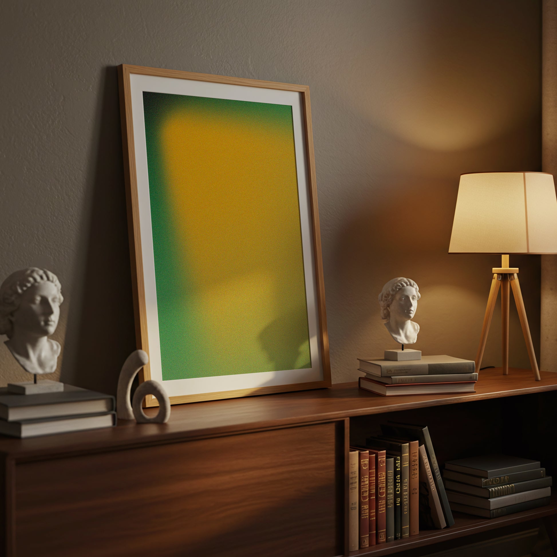 Abstract Gradient Wall Art, Green Yellow Color Field Print (Digital Download)