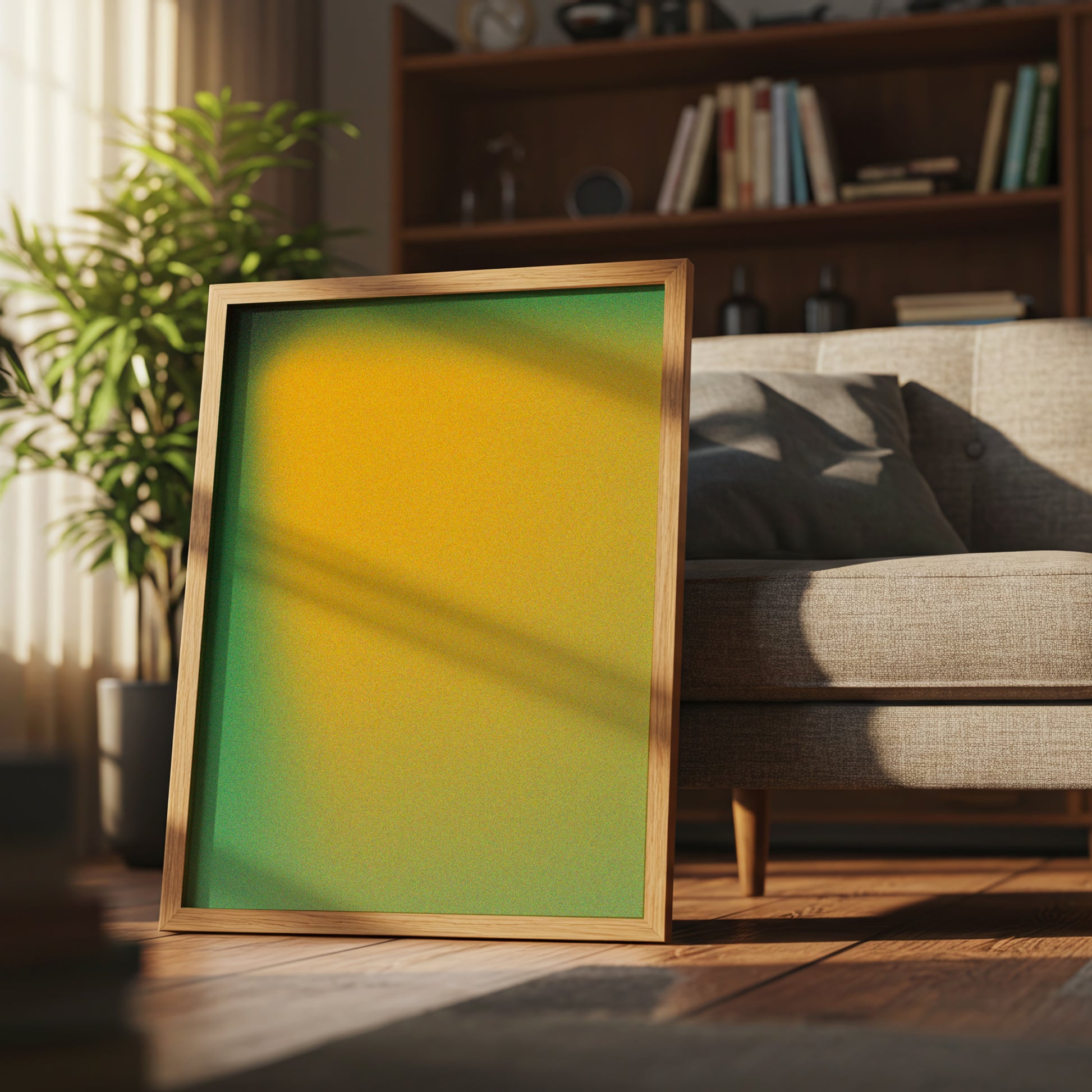 Abstract Gradient Wall Art, Green Yellow Color Field Print (Digital Download)