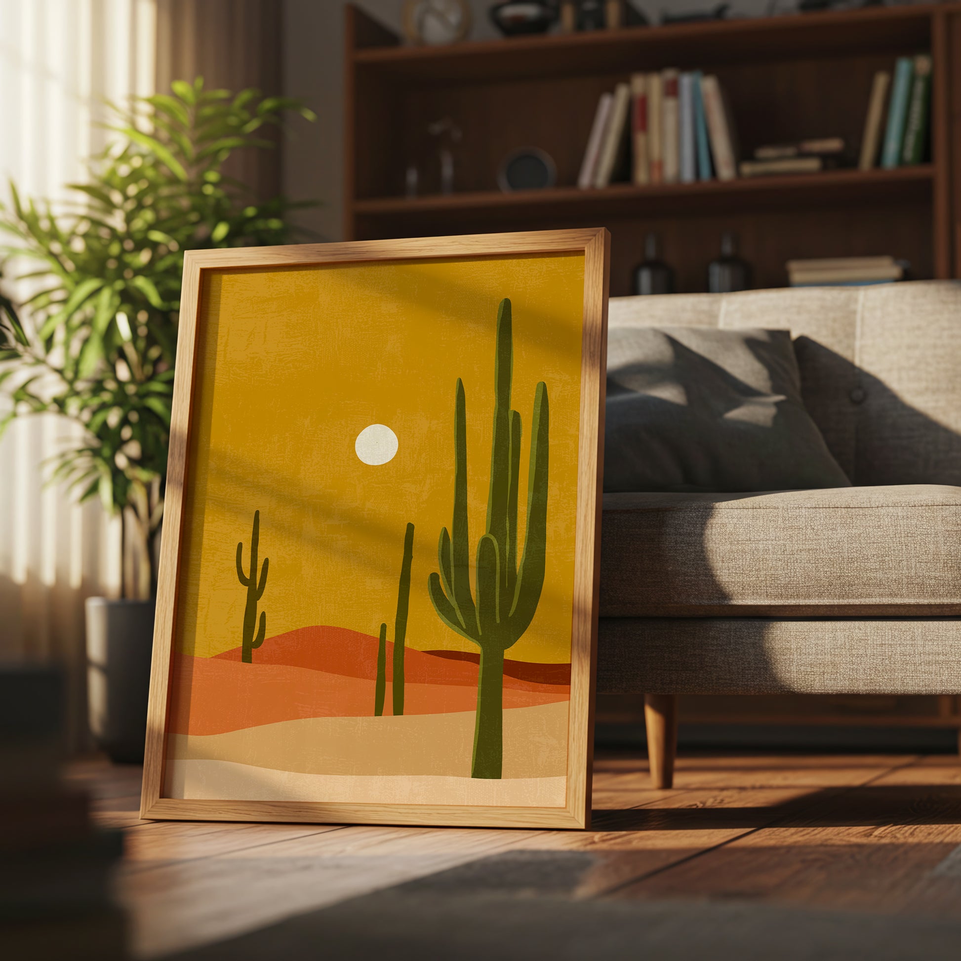 Desert Cactus Boho Southwest Mid Century Landscape (Digital Download)