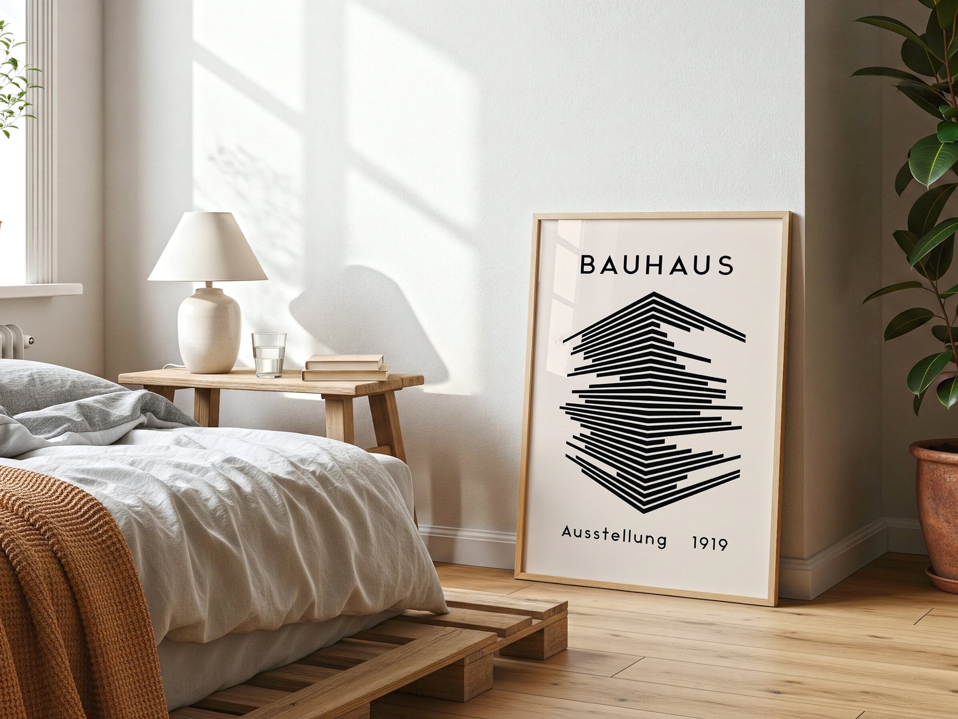 Bauhaus Abstract Geometric Print - White (Digital Download)
