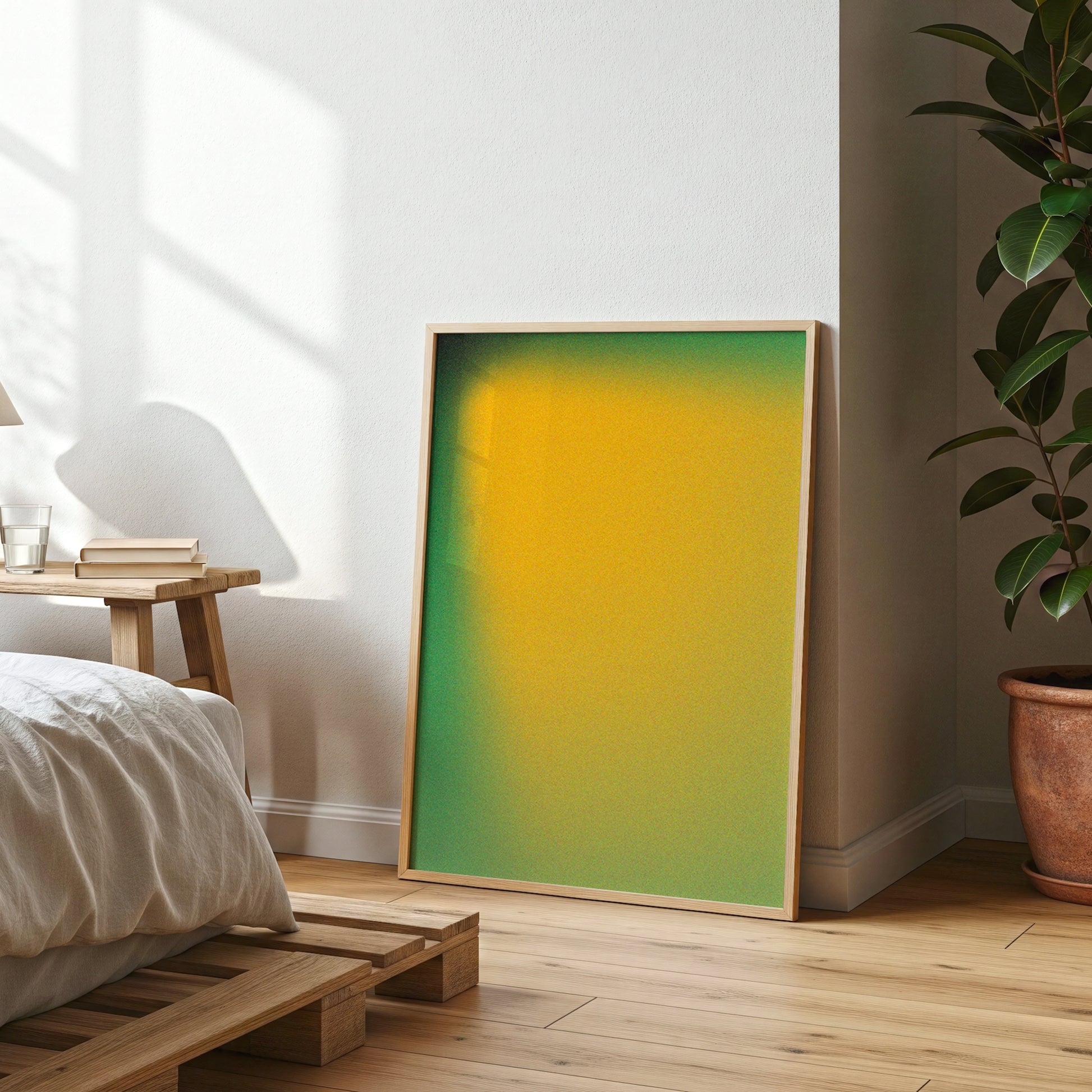 Abstract Gradient Wall Art, Green Yellow Color Field Print (Digital Download)