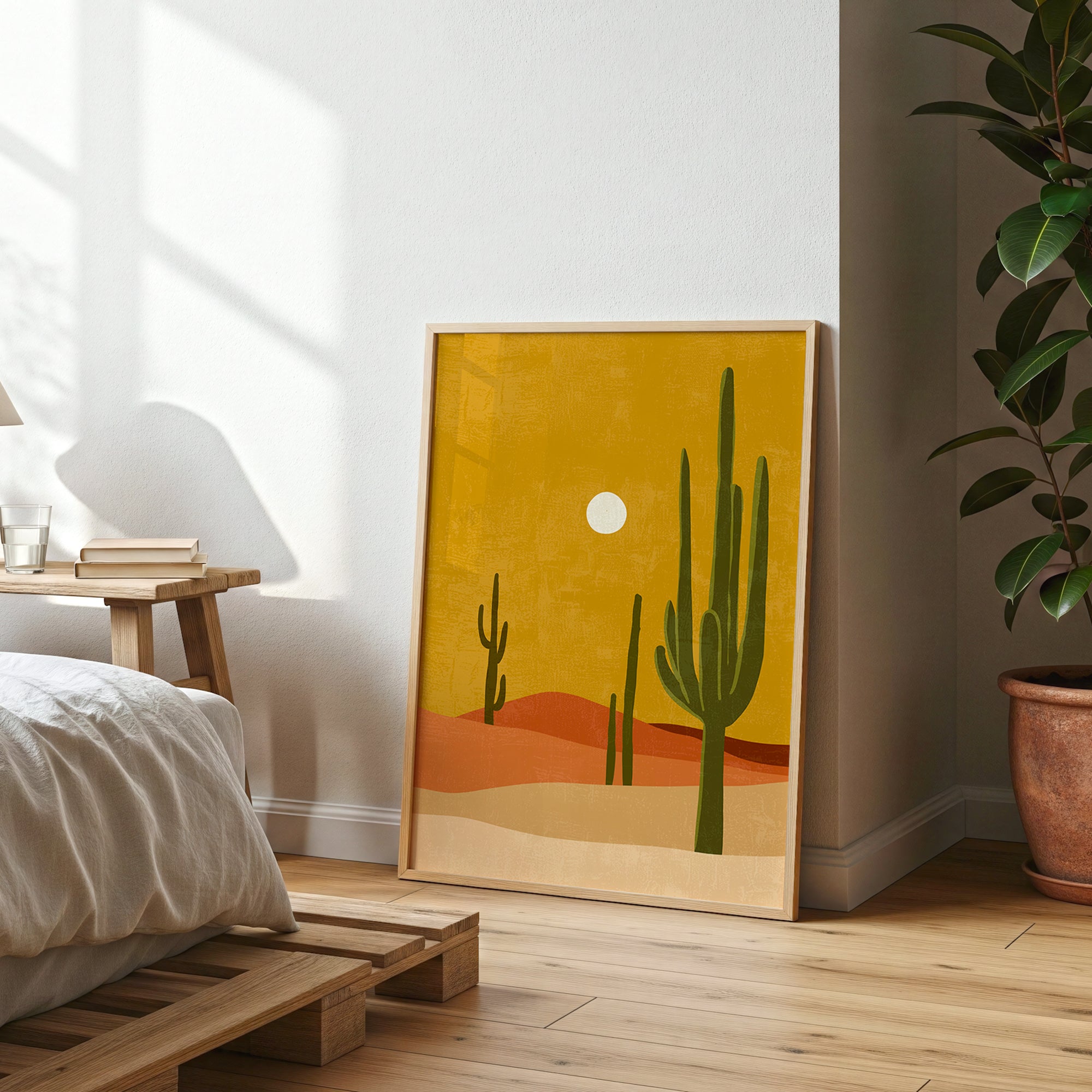 Desert Cactus Boho Southwest Mid Century Landscape (Digital Download)