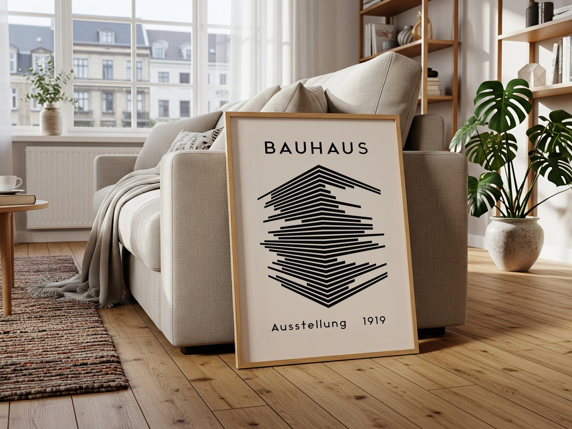 Bauhaus Abstract Geometric Print - White (Digital Download)