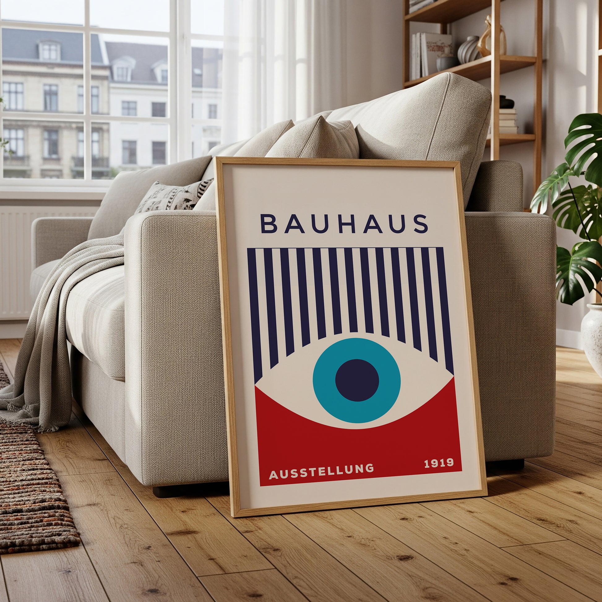 Bauhaus Eye Print – Vintage Geometric Poster, Minimalist Art (Digital Download)
