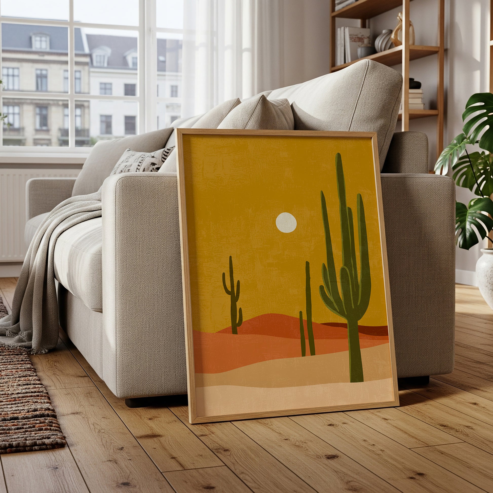 Desert Cactus Boho Southwest Mid Century Landscape (Digital Download)
