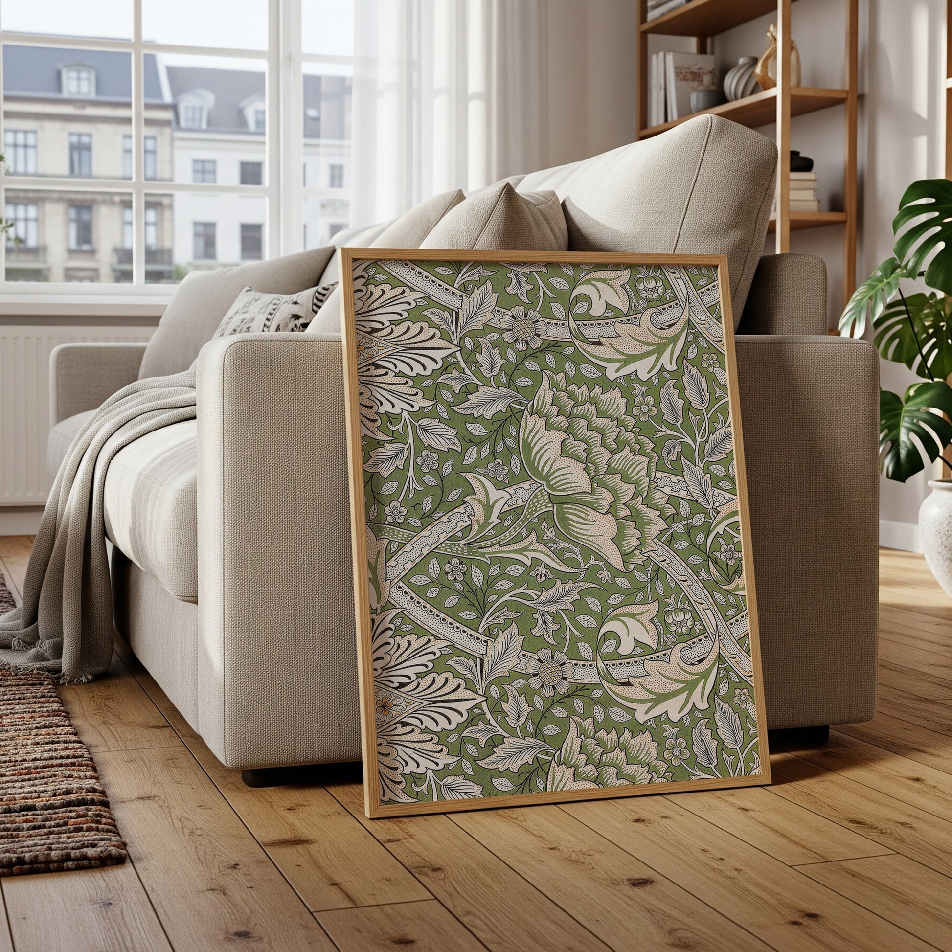 Vintage Floral Green Leaf Pattern (Digital Download)