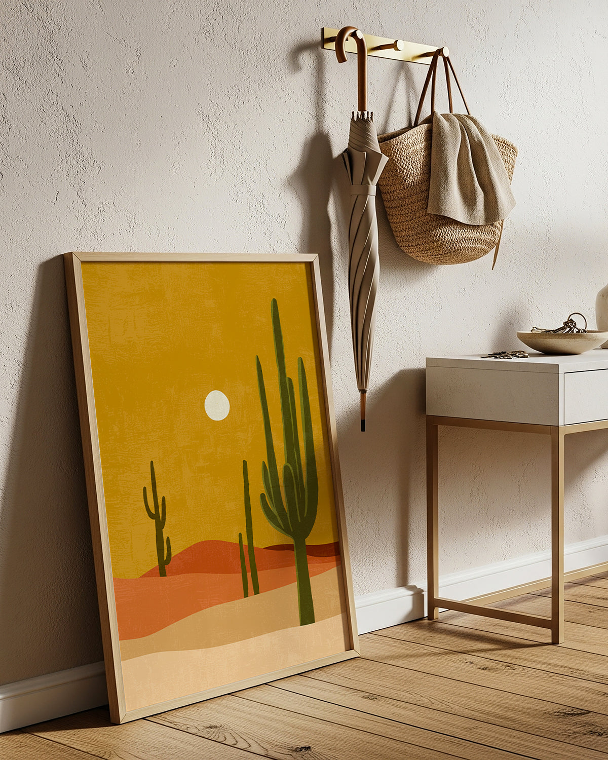 Desert Cactus Boho Southwest Mid Century Landscape (Digital Download)