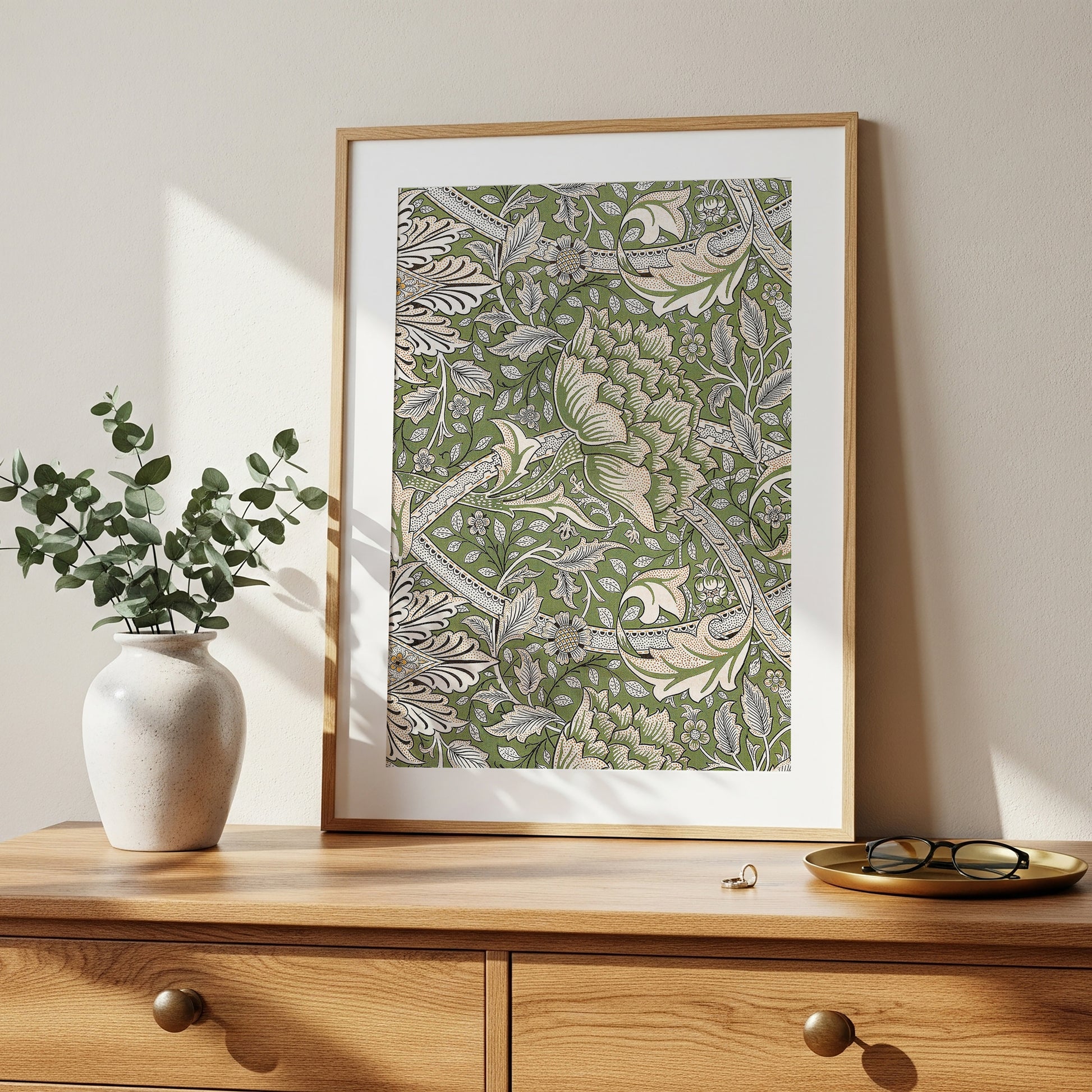 Vintage Floral Green Leaf Pattern (Digital Download)