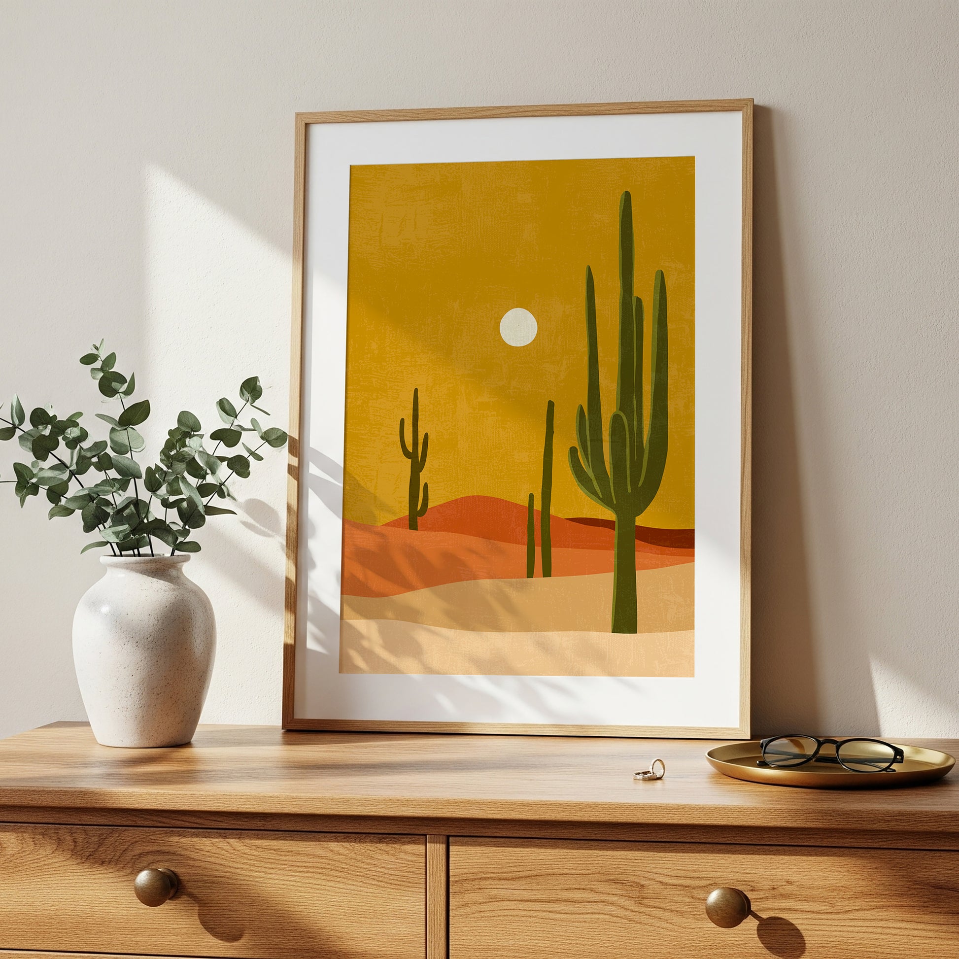 Desert Cactus Boho Southwest Mid Century Landscape (Digital Download)