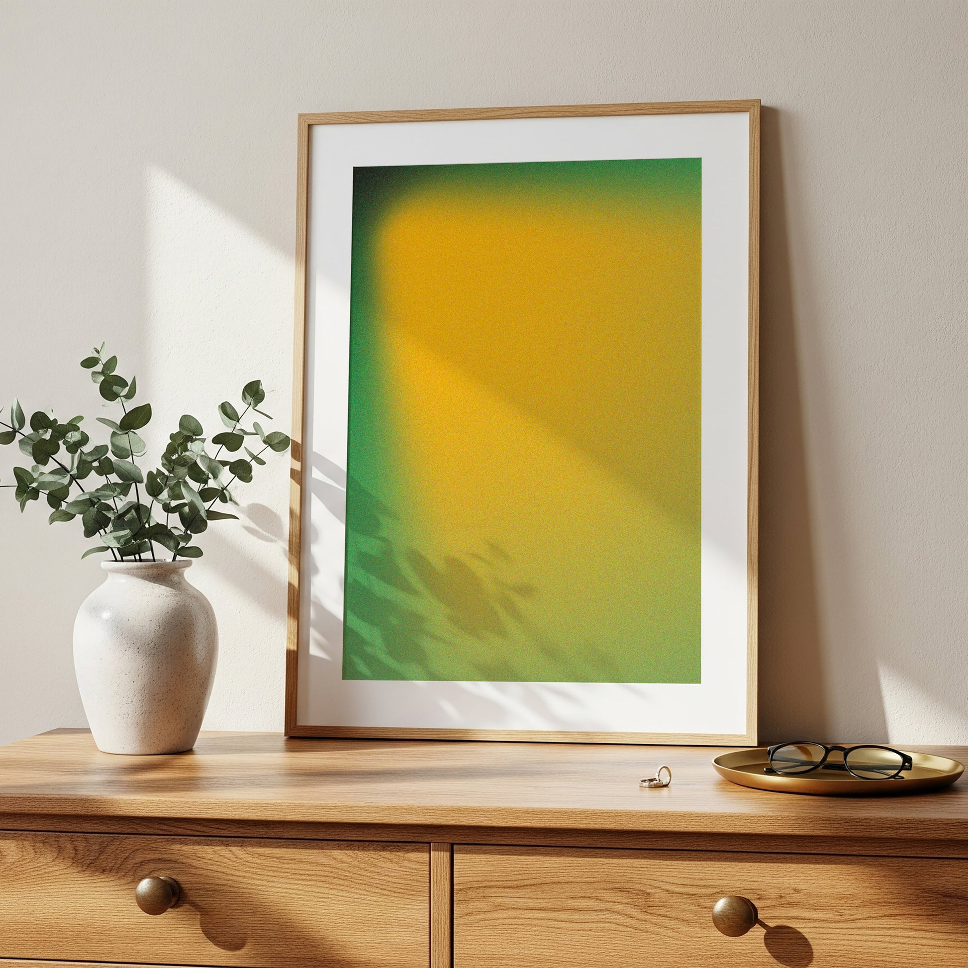 Abstract Gradient Wall Art, Green Yellow Color Field Print (Digital Download)