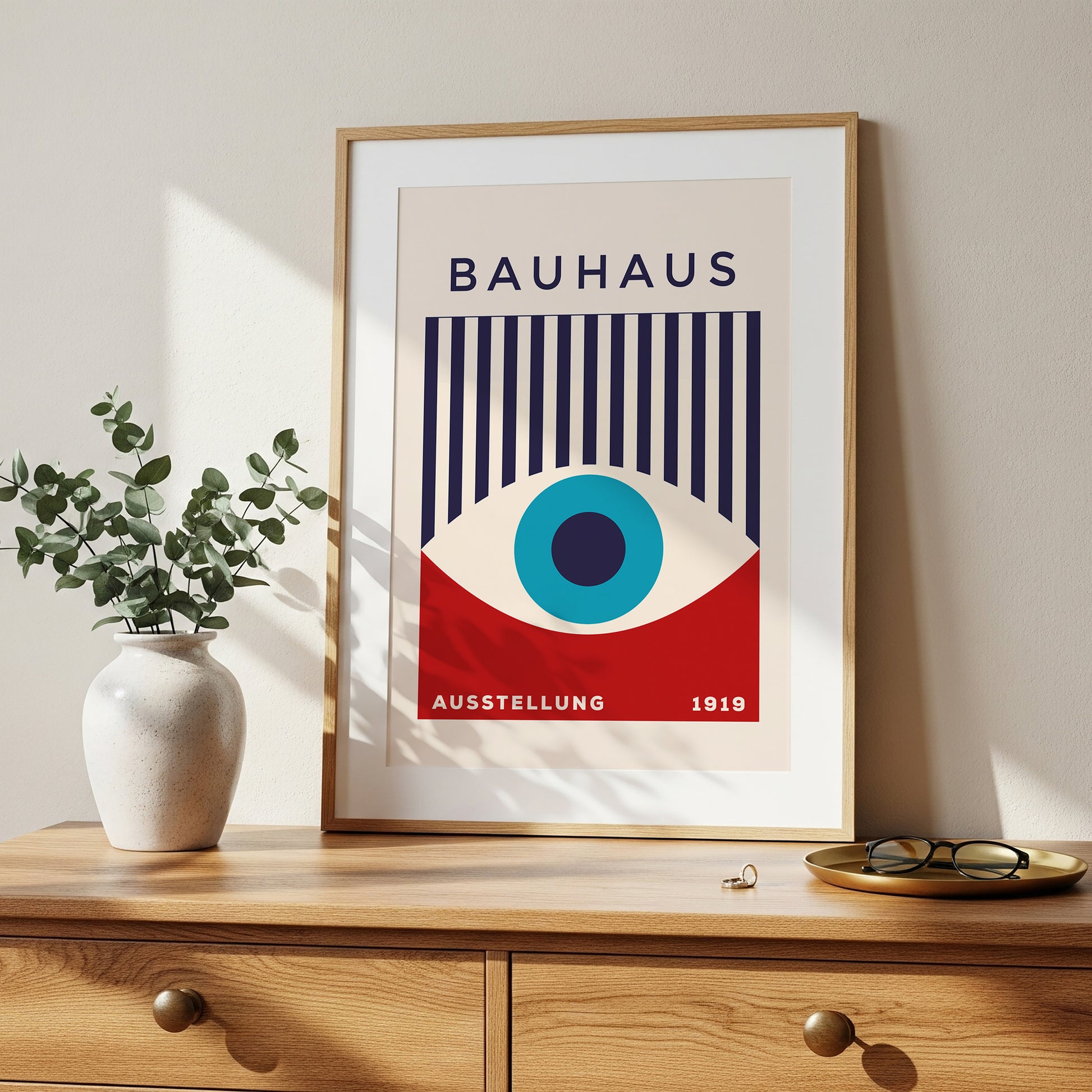 Bauhaus Eye Print – Vintage Geometric Poster, Minimalist Art (Digital Download)
