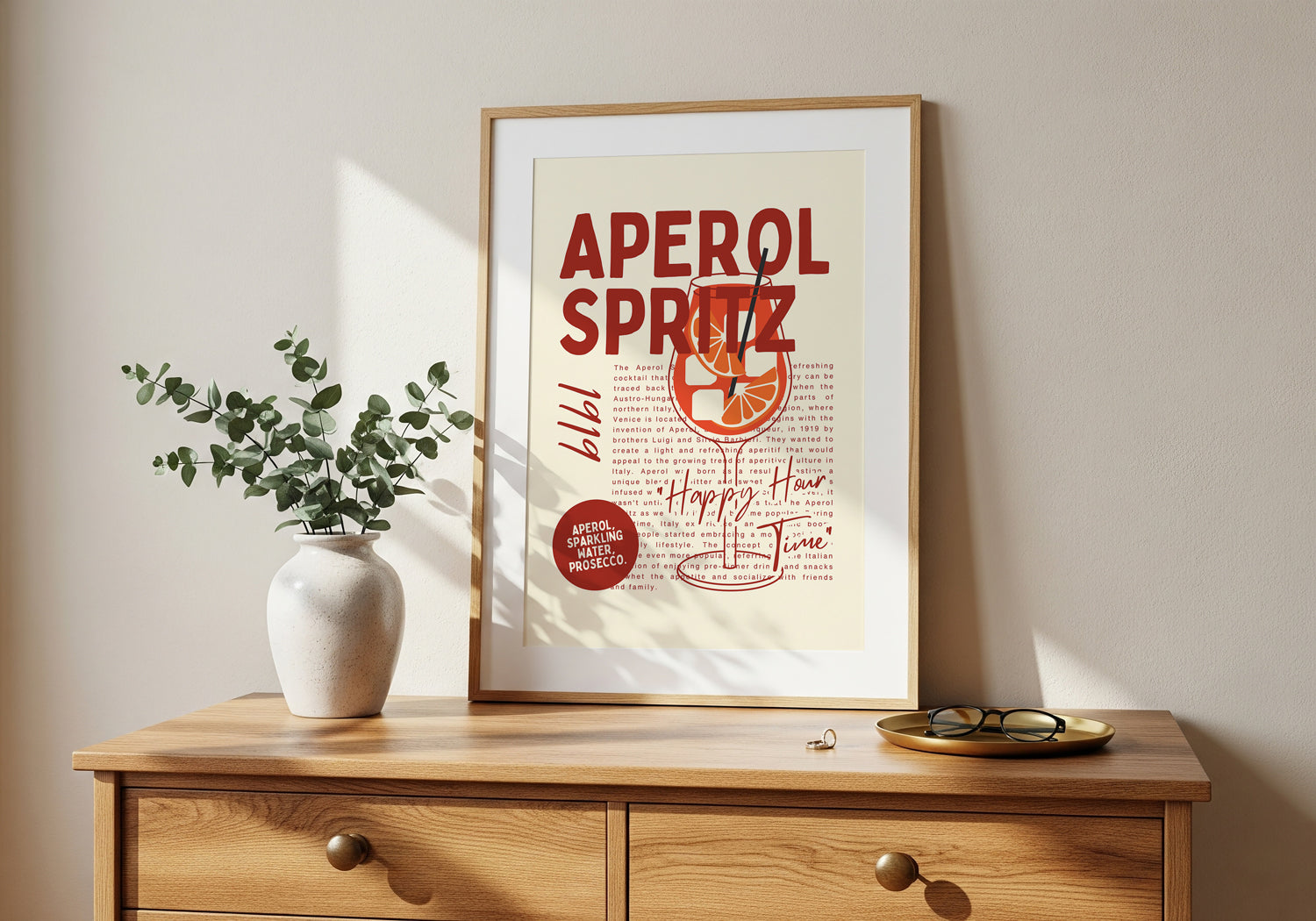 Aperol Spritz Italian Cocktail Poster (Digital Download)