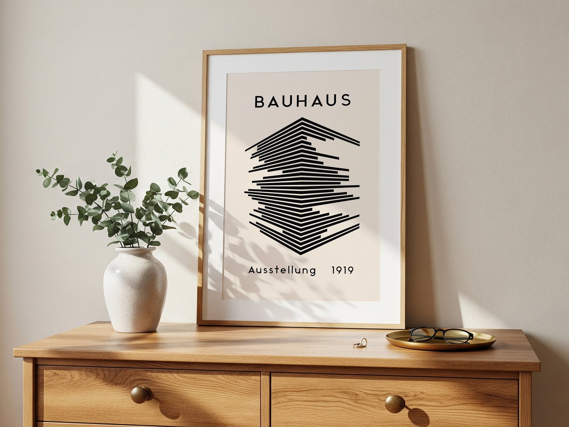 Bauhaus Abstract Geometric Print - White (Digital Download)