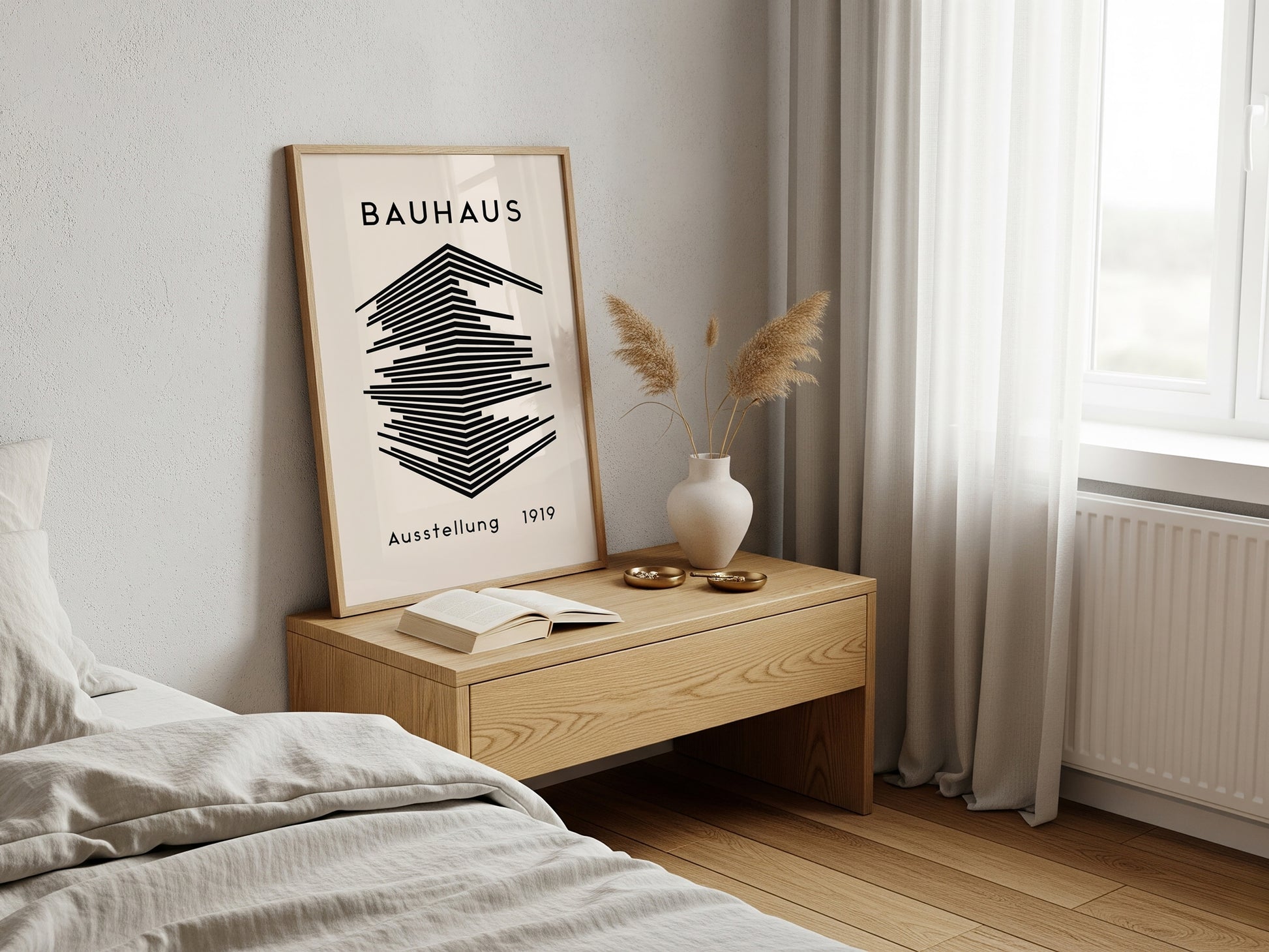Bauhaus Abstract Geometric Print - White (Digital Download)