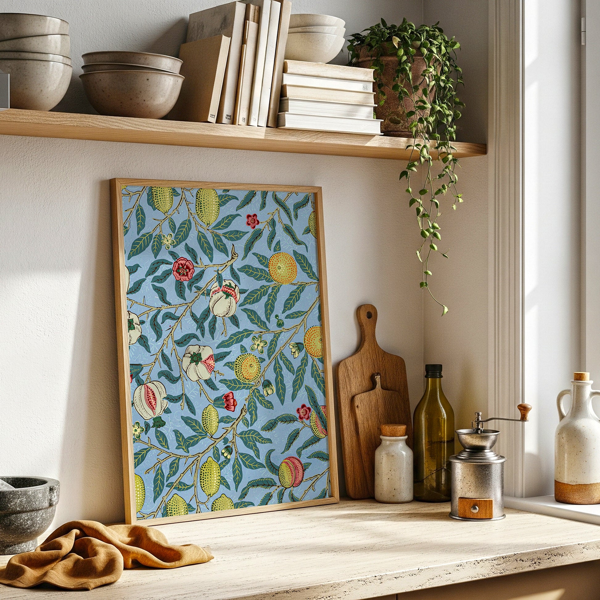 Blue Botanical Fruit Art Print (Digital Download)