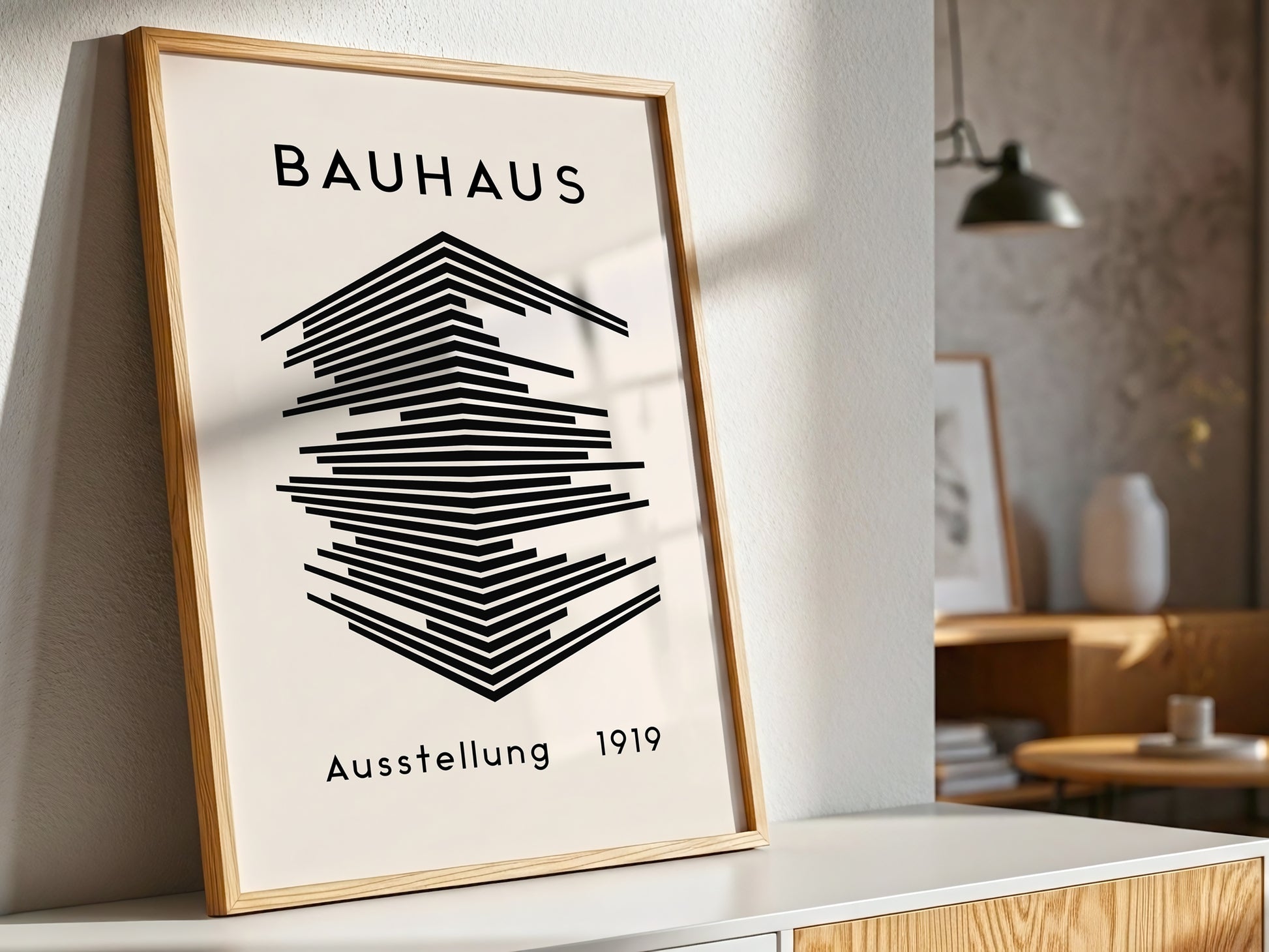 Bauhaus Abstract Geometric Print - White (Digital Download)
