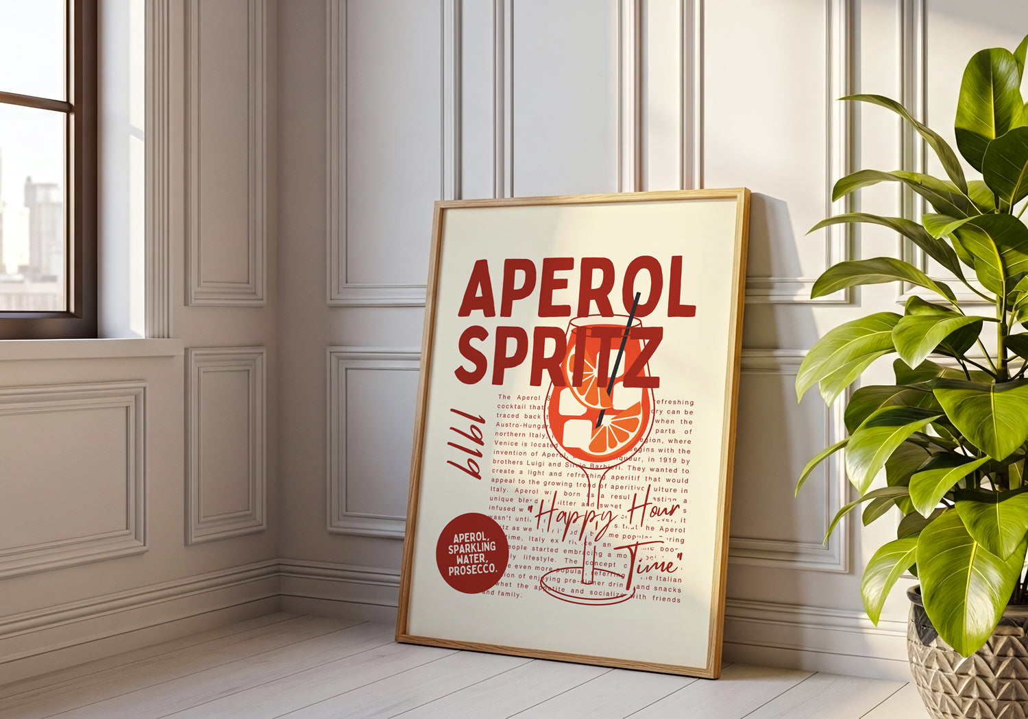 Aperol Spritz Italian Cocktail Poster (Digital Download)