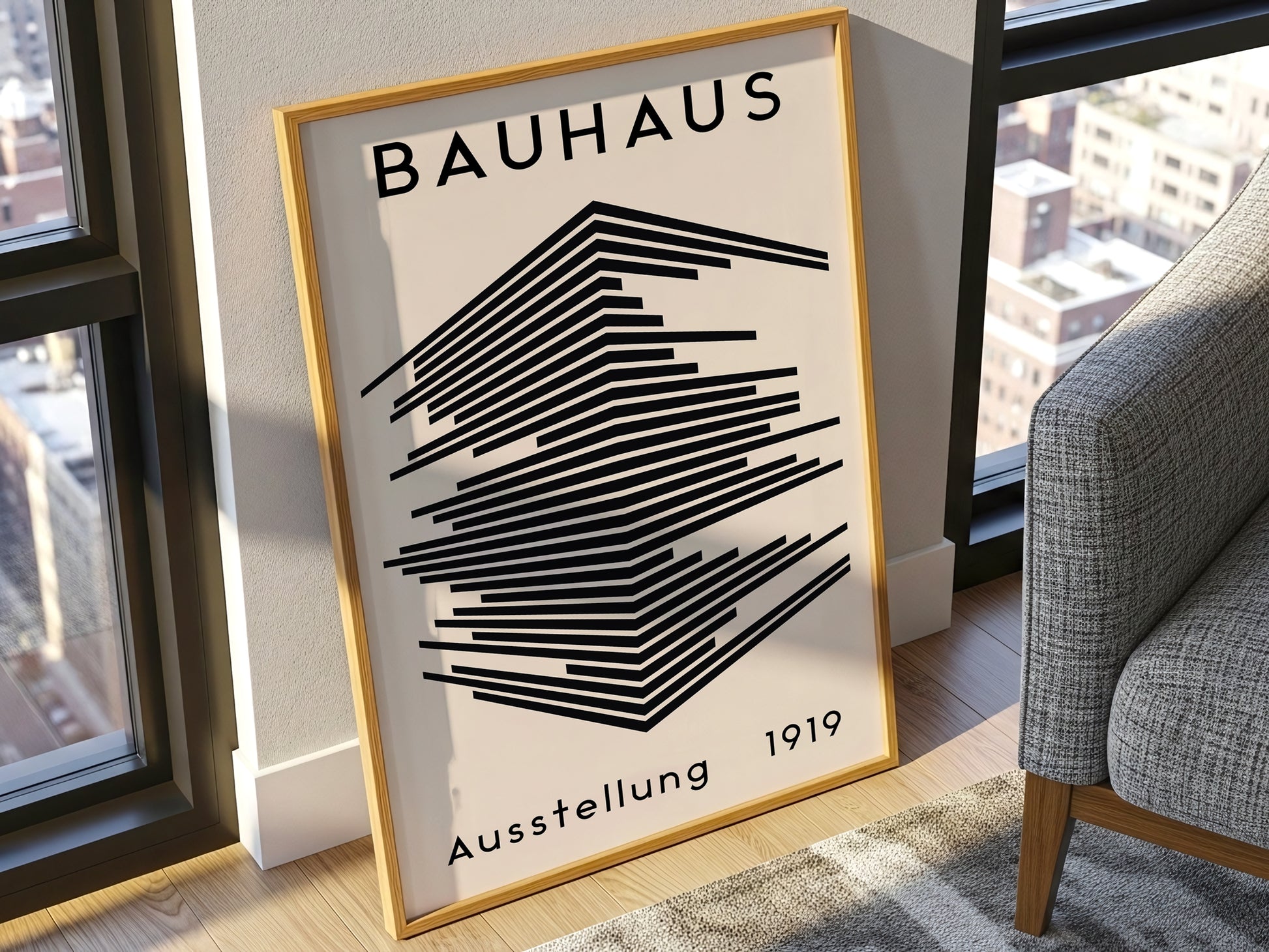 Bauhaus Abstract Geometric Print - White (Digital Download)